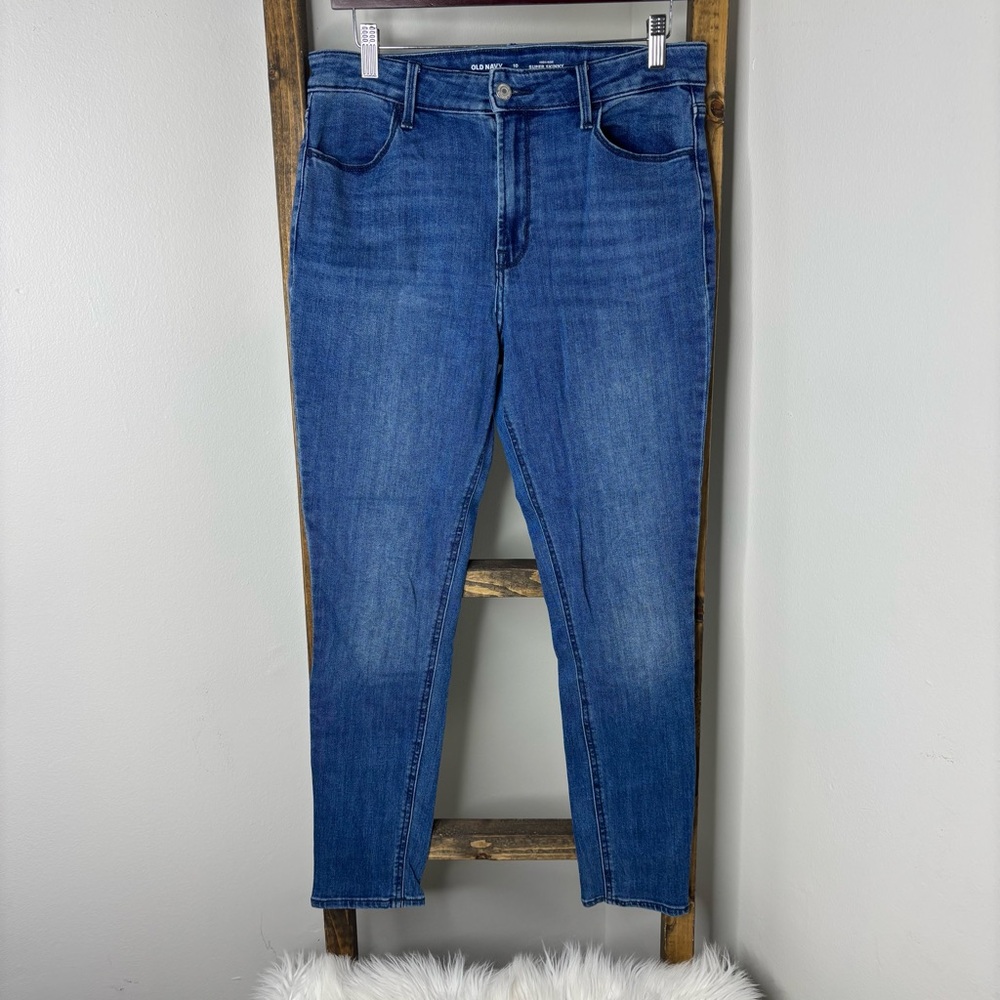 Old Navy High-Rise Super Skinny Blue Denim Jeans Size 10
